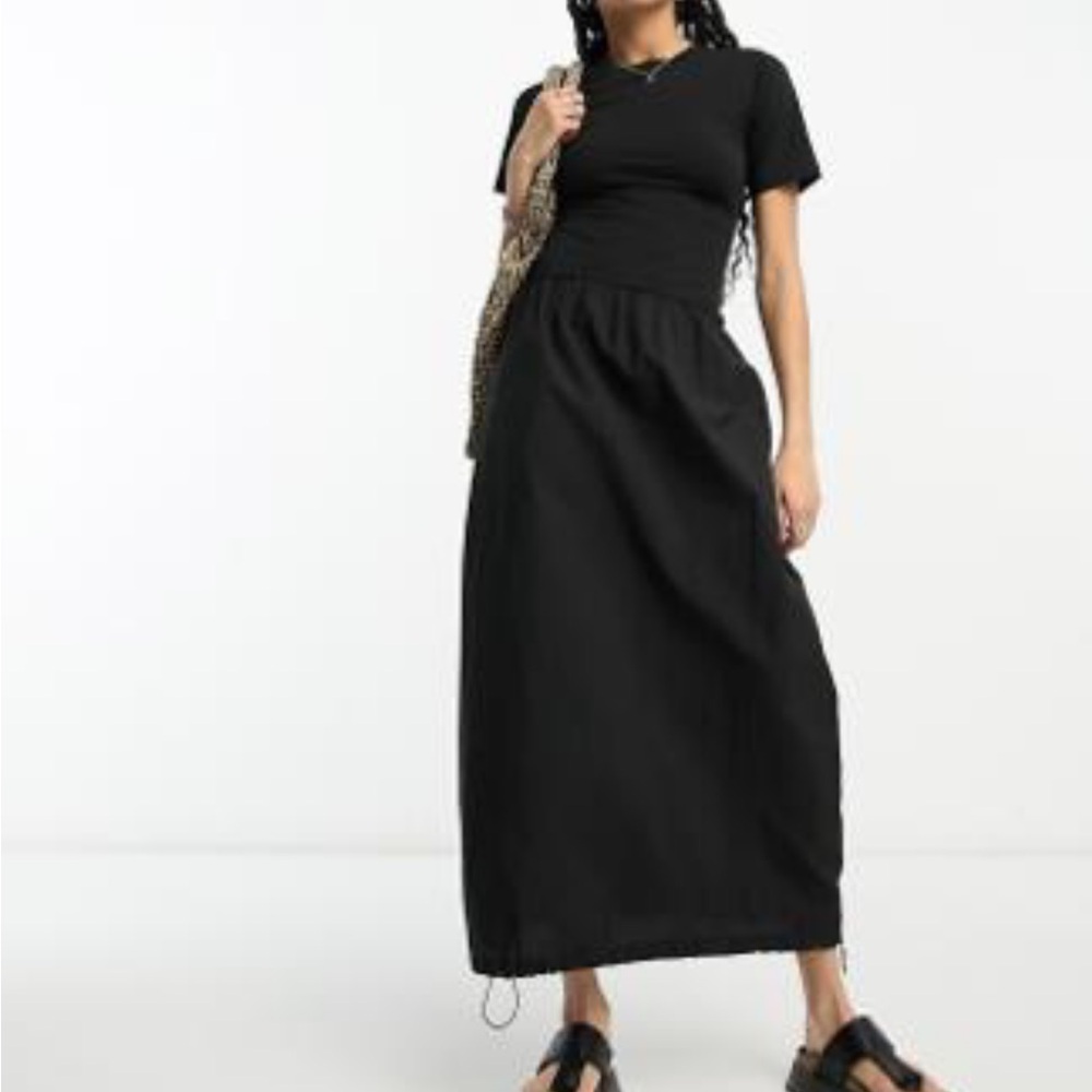 ASOS Black Maxi Dress drop waist